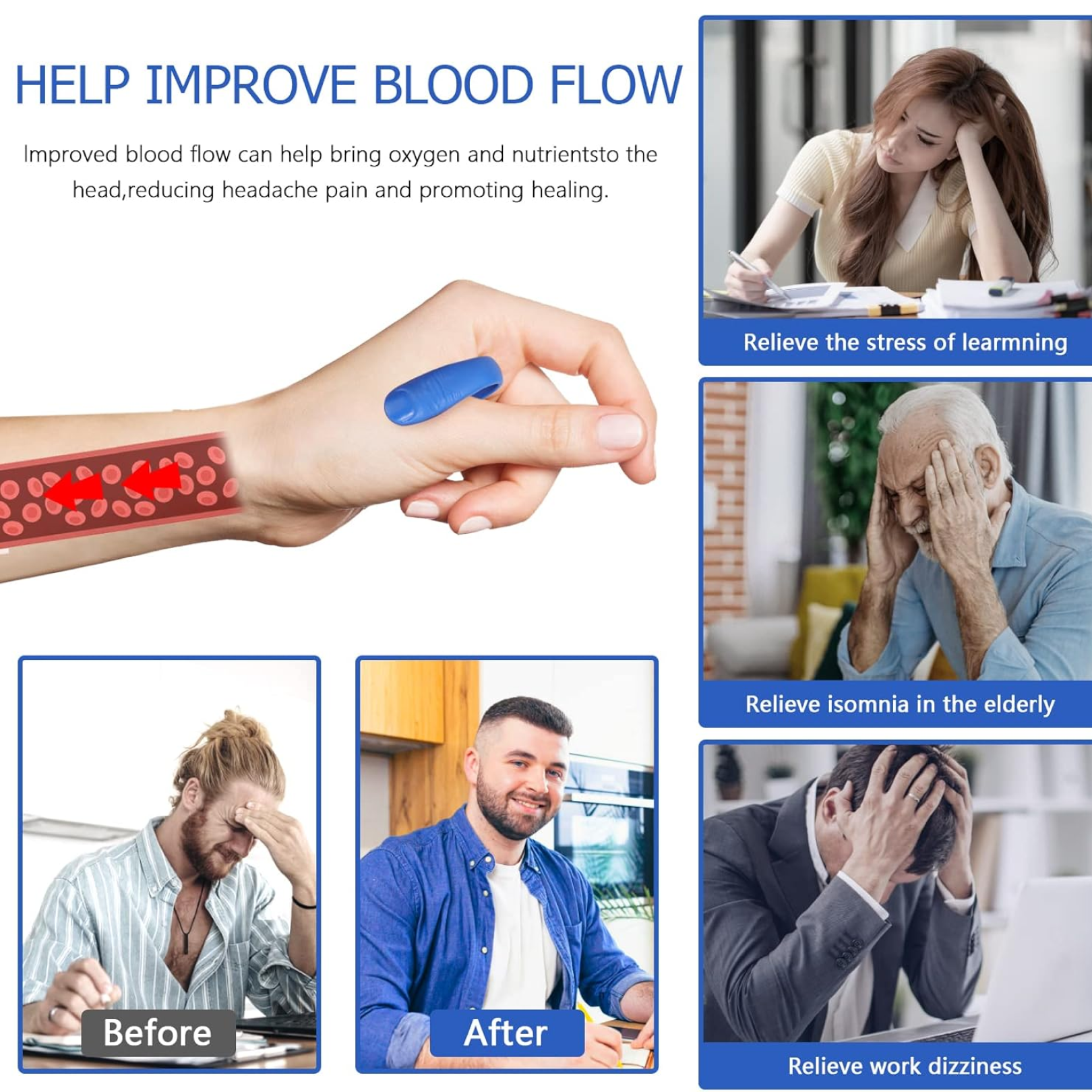 Acupressure Hand Clip Stress & Migraine Relief | Velvet Wellness - Detail View 7