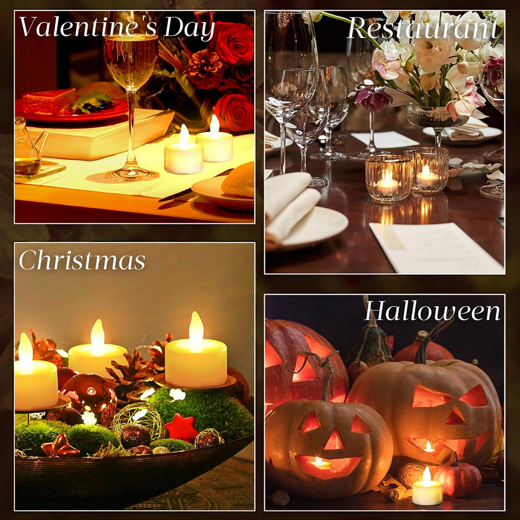 Flameless Floating Candles Safe & Long-lasting Water Decor - Side View