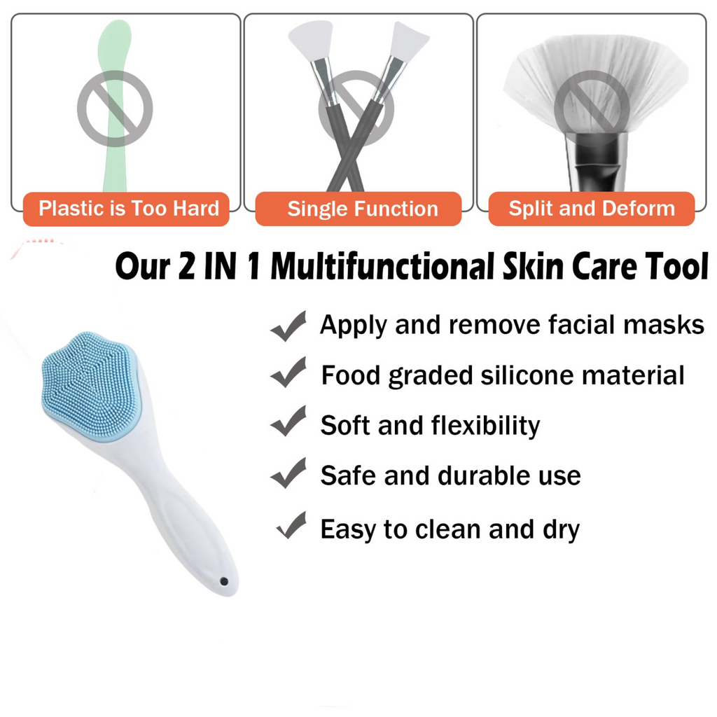 Silicone Face Scrubber Gentle Exfoliation & Cleansing | AuriGlam - Side View