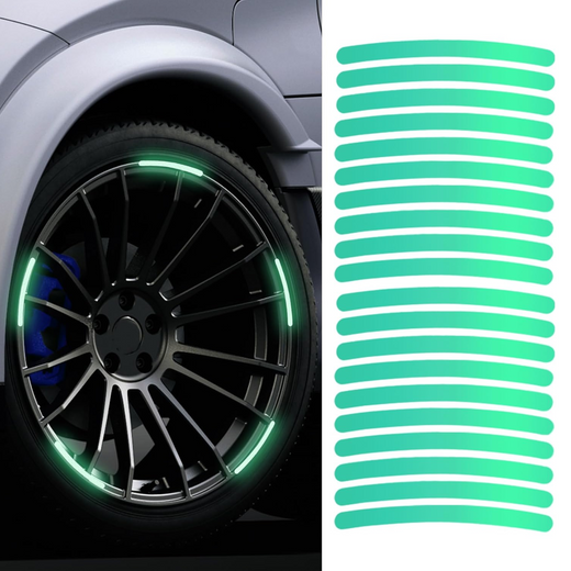 Reflective Car Wheel Stickers – Multicolored 20 Pcs for Night Safety