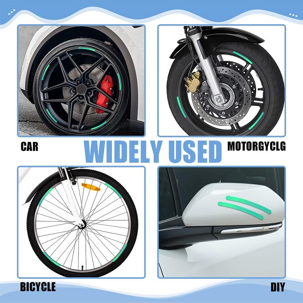 ALVENZA Reflective Car Wheel Stickers – Multicolored 20 Pcs for Night Safety | Velvet Wheels