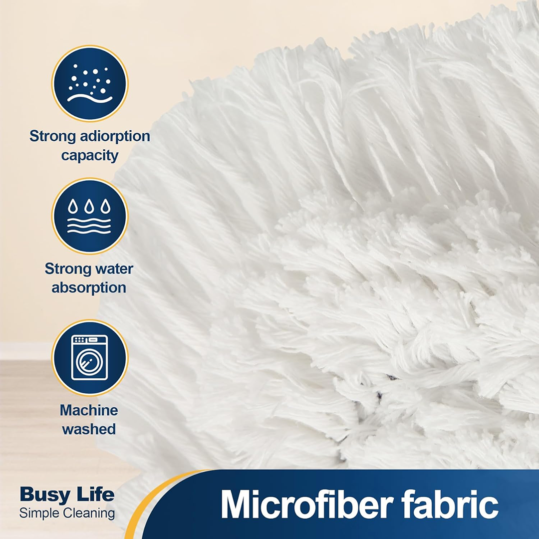 ALVENZA Flat Mop – 360° Rotating Head, Easy Squeeze | Velvet Wipe