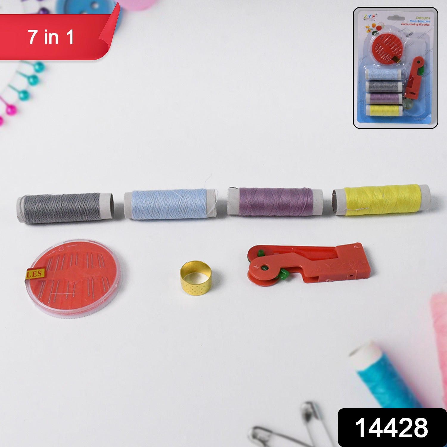 Multipurpose Tailoring Sewing Kit Complete Set for Repairs - Side View