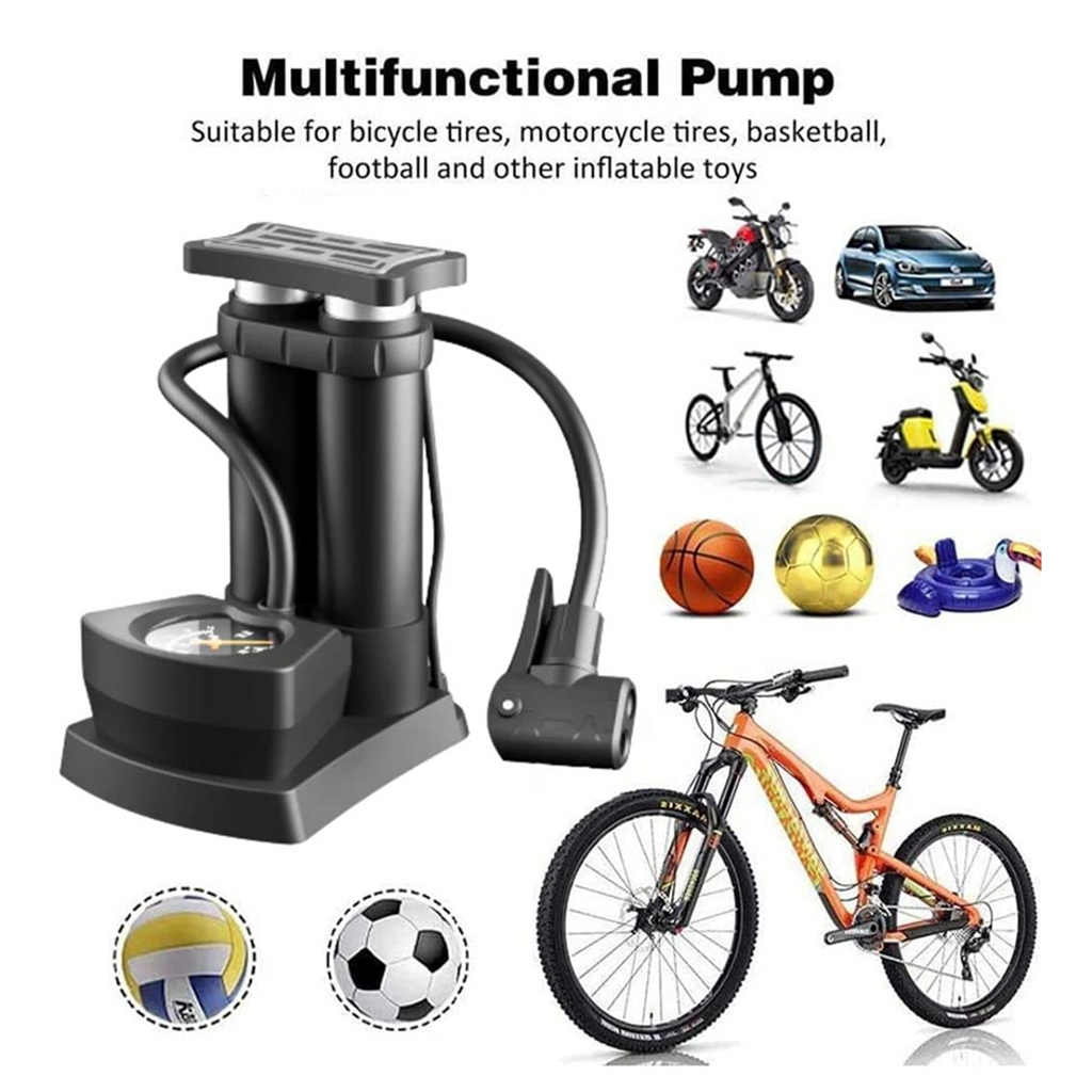 ALVENZA Mini Bike Pump – Portable Foot Operated with Gauge | Safora