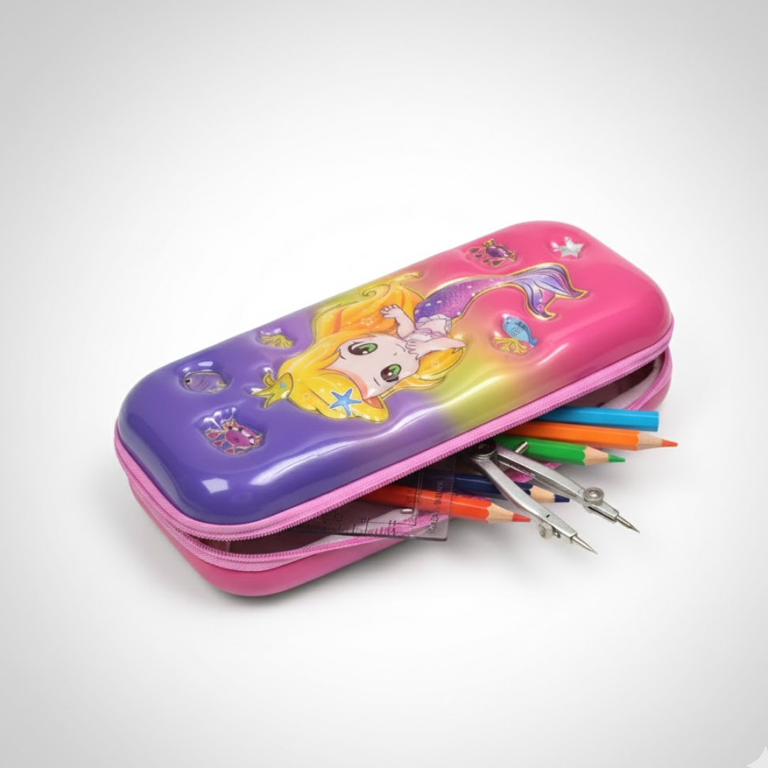 Cute Cartoon Pencil Case Durable Hard Shell with Zipper - Detail View 7