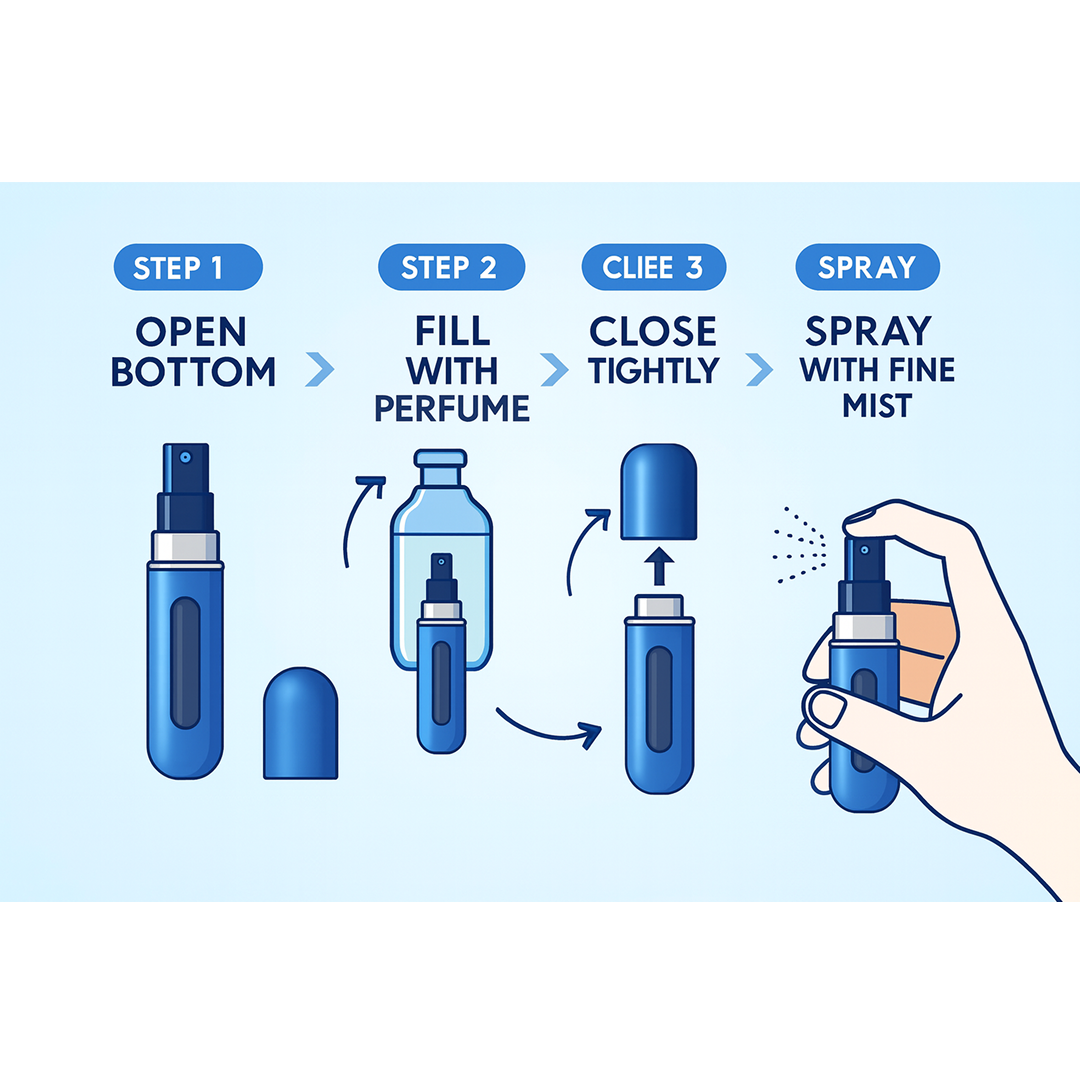 Refillable Perfume Bottle 5ml Travel Spray - Detail View 7