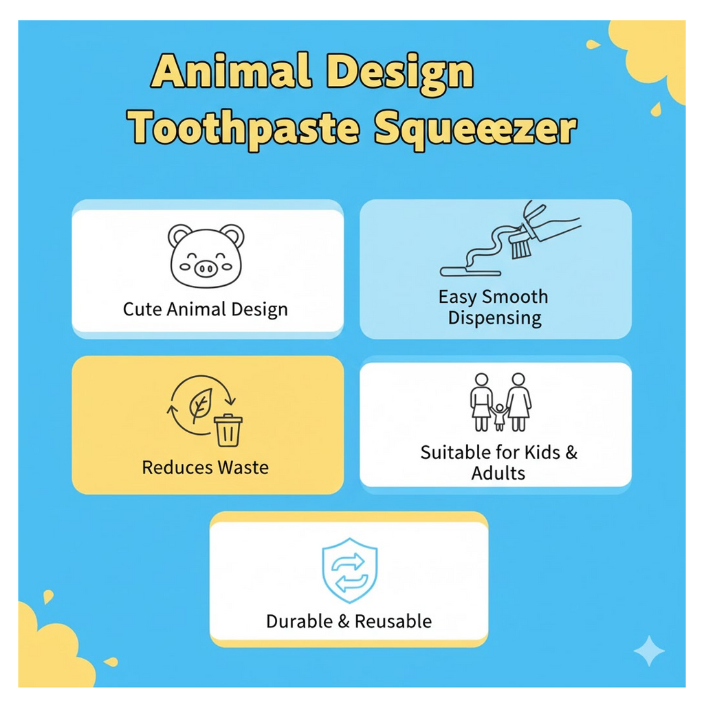 Animal Toothpaste Tube Squeezer Easy and Eco-Friendly Dispensing - Detail View 5