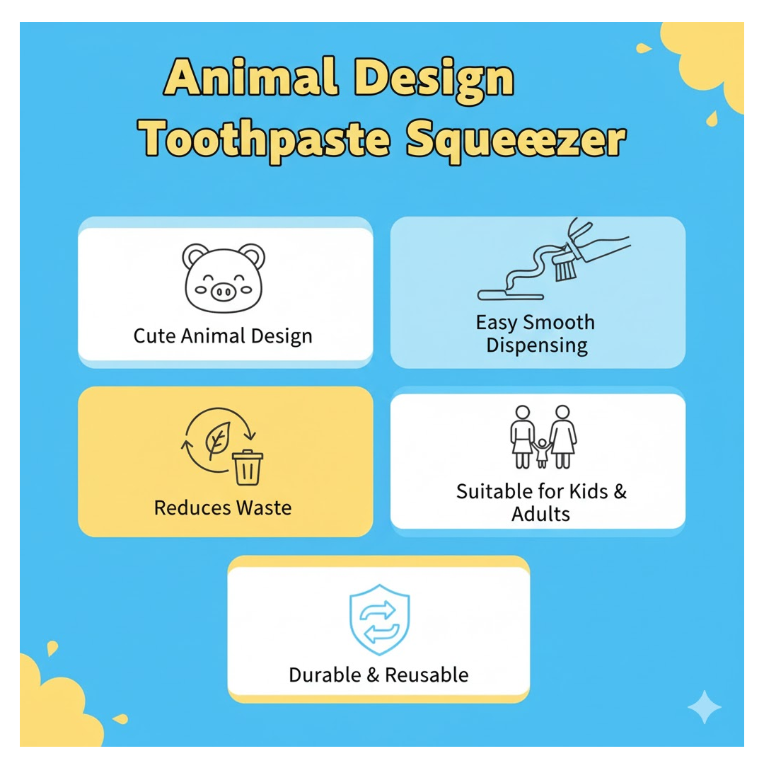 Animal Toothpaste Tube Squeezer Easy and Eco-Friendly Dispensing - Detail View 5