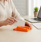 ALVENZA Plastic Business Card & Mobile Holder – Space-Saving Desk Organizer