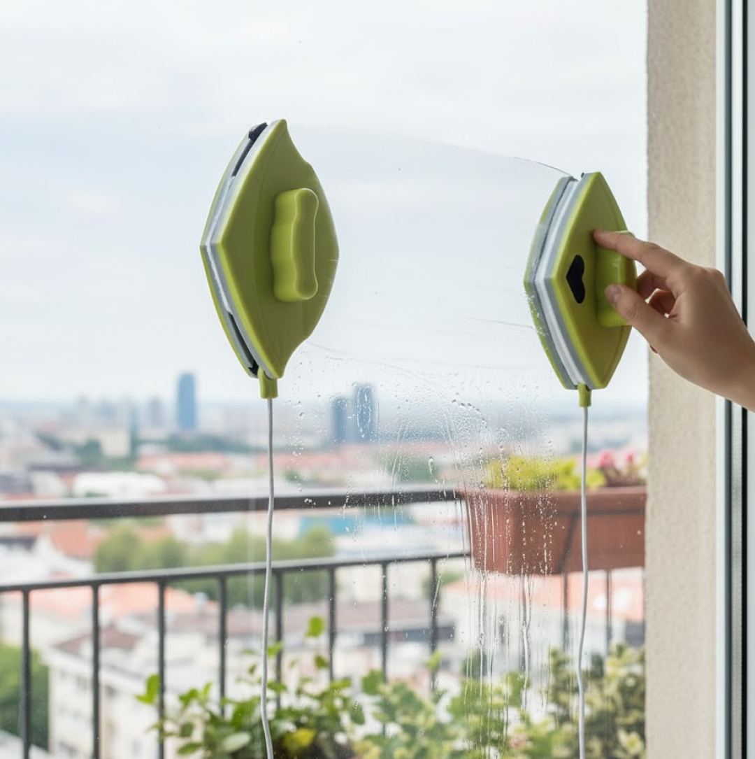 ALVENZA Magnetic Window Cleaner – Double-Sided Squeegee | FitFuzion