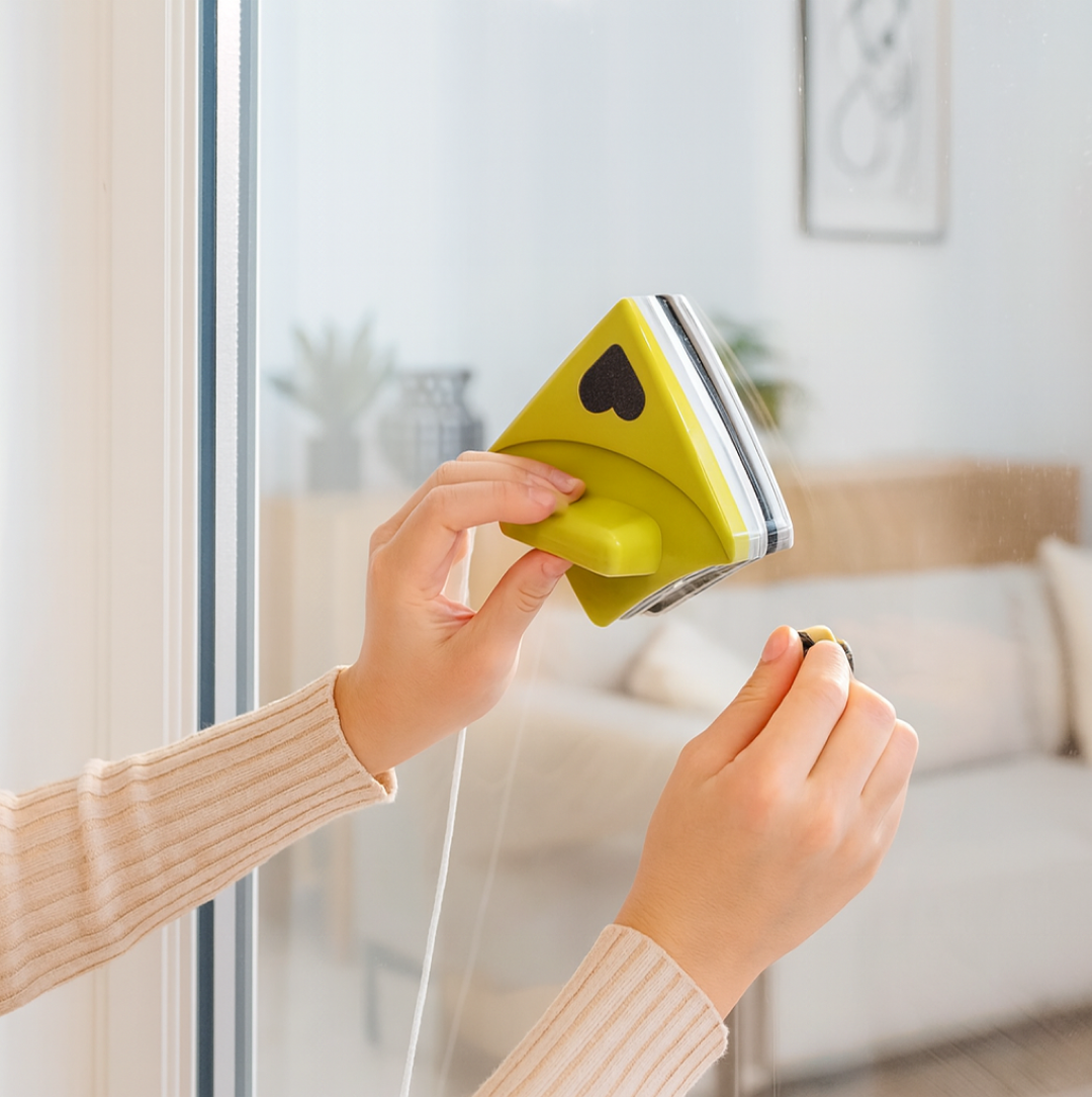 ALVENZA Magnetic Window Cleaner – Double-Sided Squeegee | FitFuzion