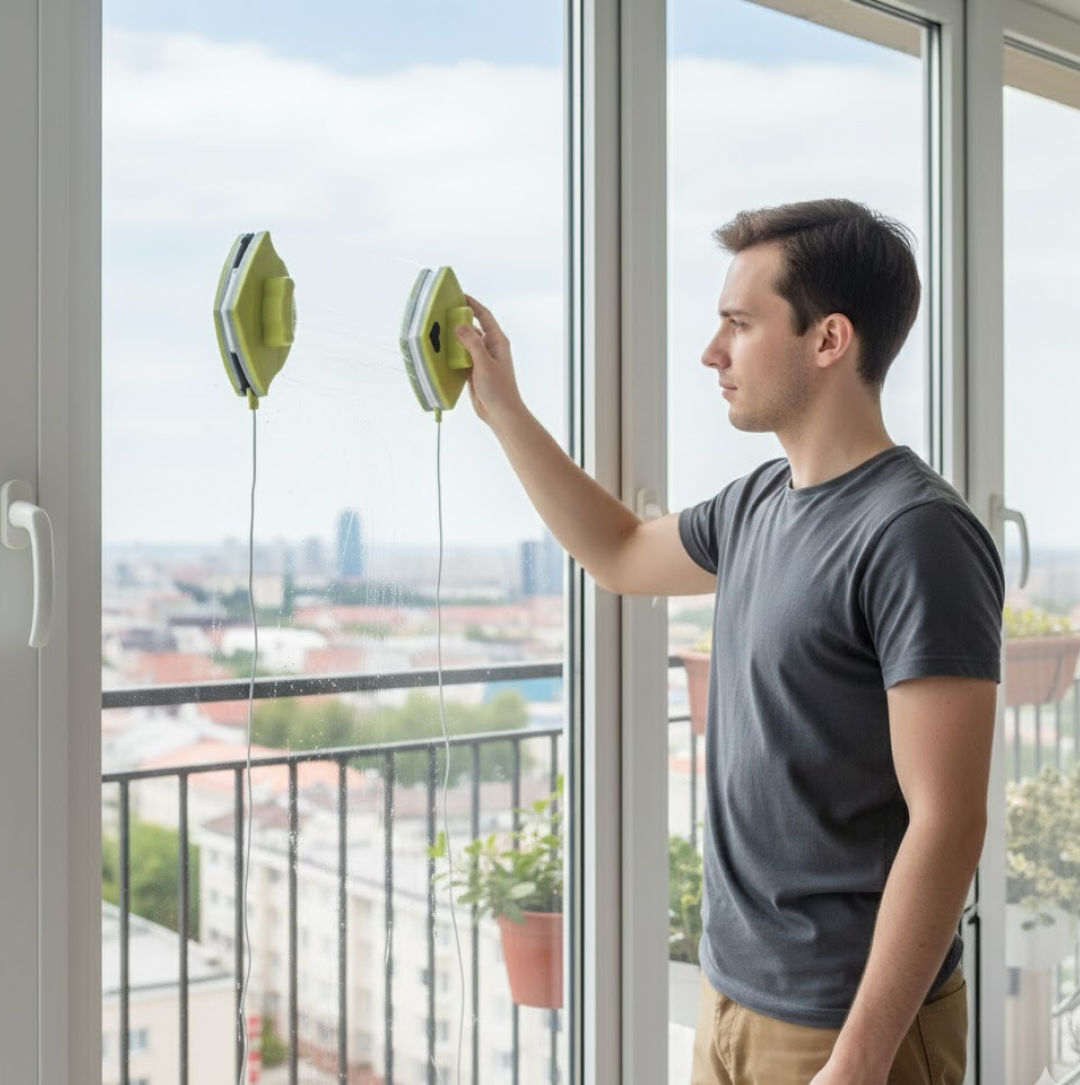 ALVENZA Magnetic Window Cleaner – Double-Sided Squeegee | FitFuzion
