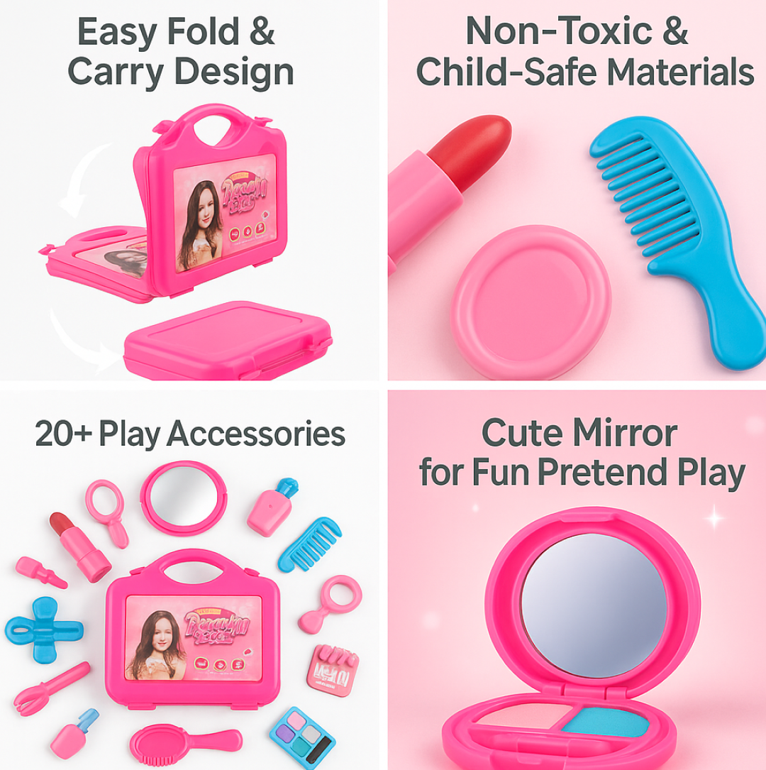 ALVENZA Kids Makeup Set – Foldable Suitcase Pretend Play | Aditi Toys