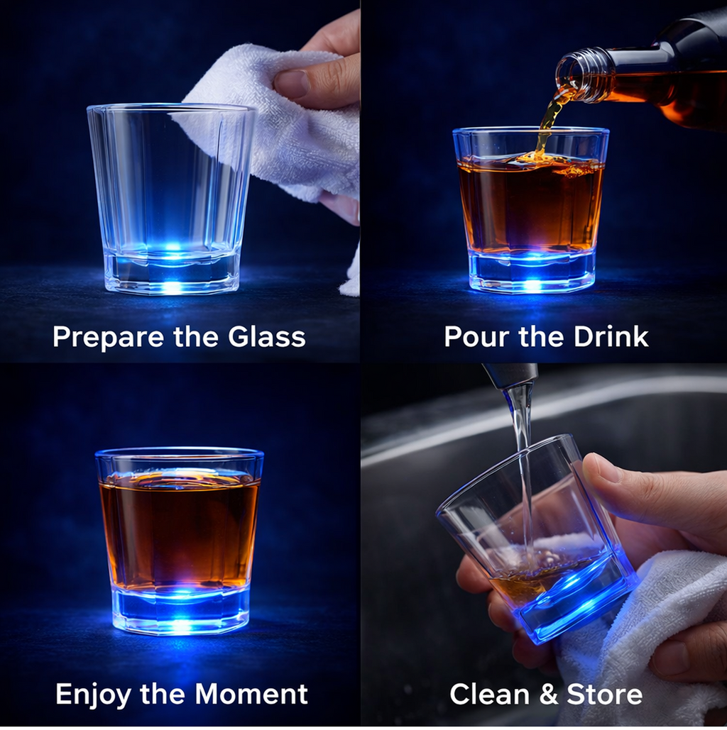 ALVENZA LED Light-Up Shot Glass Set – Vibrant Party Drinkware 24 Pc