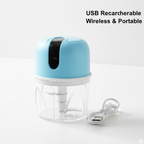 Mini Electric Garlic Chopper USB Rechargeable 300ml - Front View