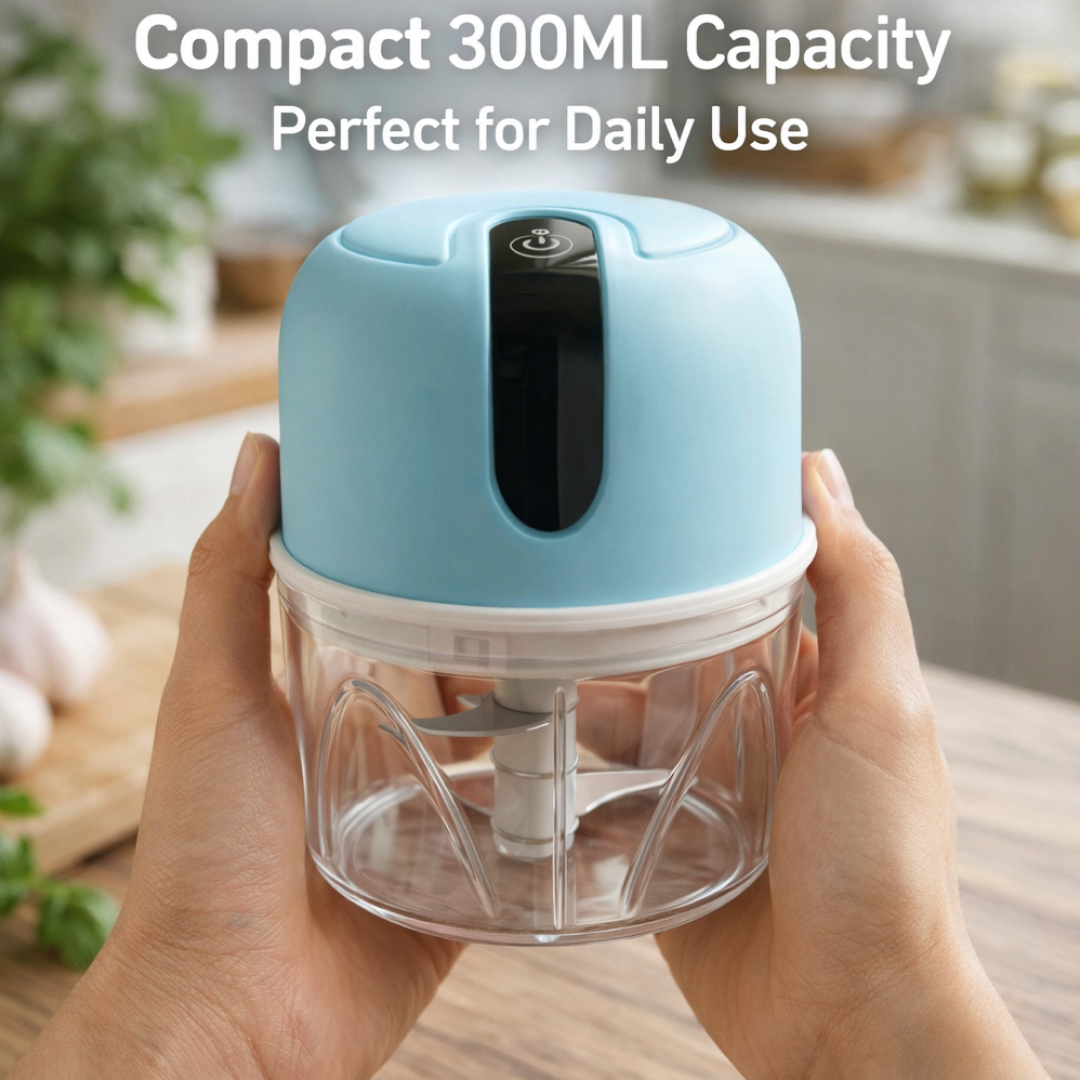 Mini Electric Garlic Chopper USB Rechargeable 300ml - Back View