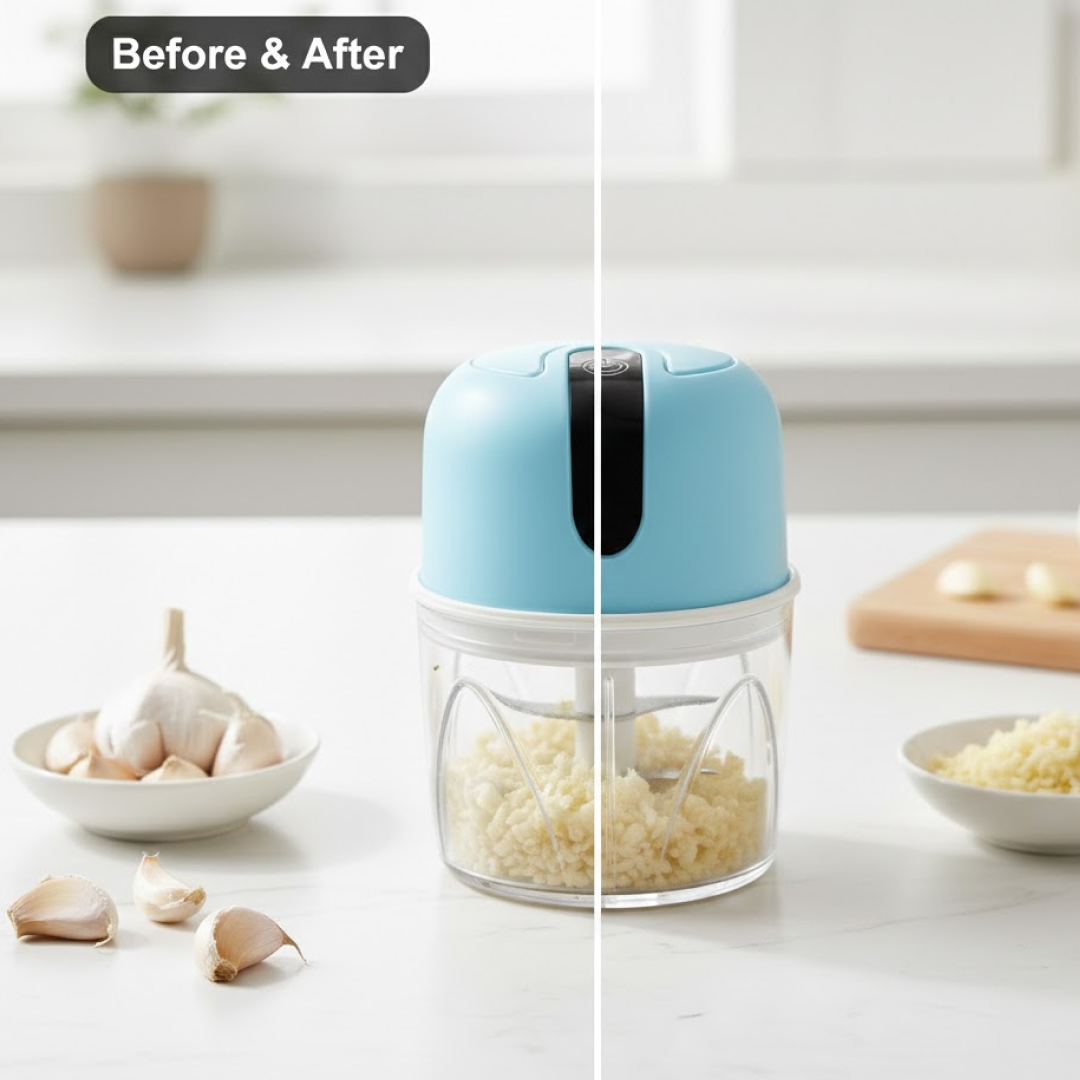 Mini Electric Garlic Chopper USB Rechargeable 300ml - Detail View 6