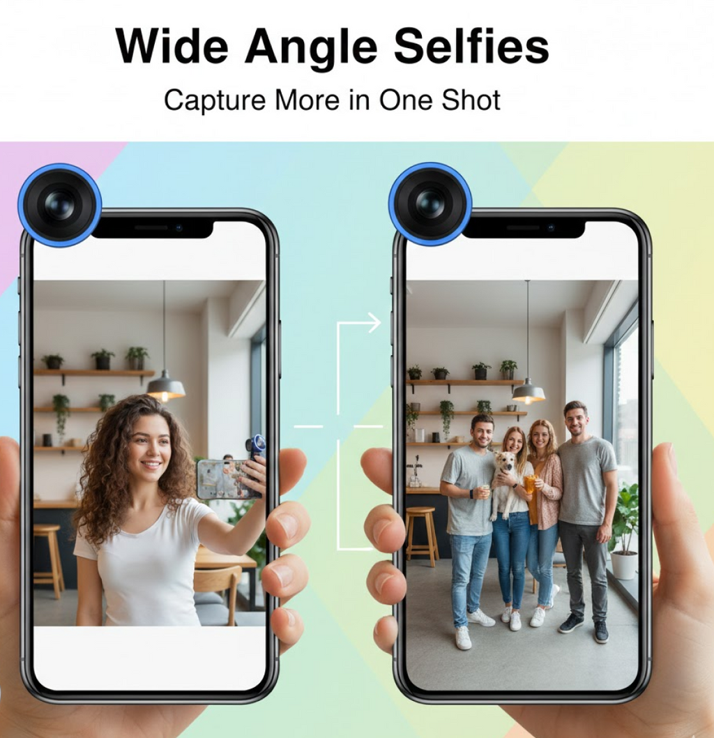 ALVENZA Wide-Angle Selfie Lens – Universal Clip for Stunning Mobile Photos