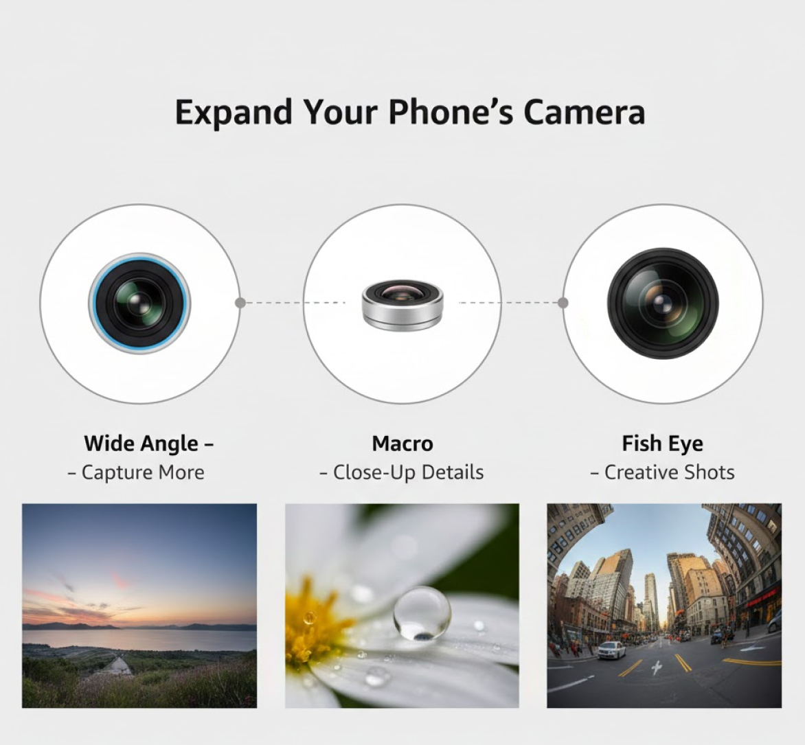 ALVENZA Wide-Angle Selfie Lens – Universal Clip for Stunning Mobile Photos