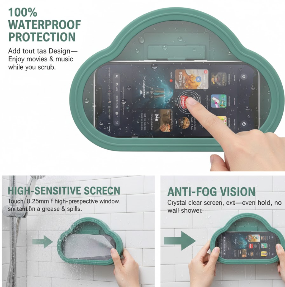 ALVENZA Waterproof Mobile Stand – 360° Rotation & Shower Mount | PHOBIA