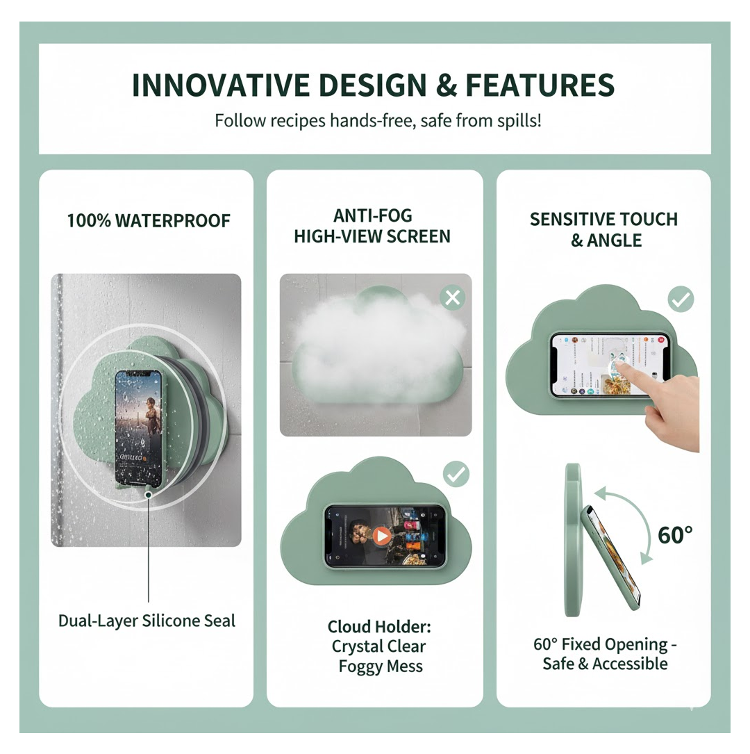 ALVENZA Waterproof Mobile Stand – 360° Rotation & Shower Mount | PHOBIA