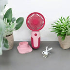 Mini Handheld Rechargeable USB Fan Portable & Detachable Stand - Front View