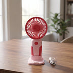 Mini Handheld Rechargeable USB Fan Portable & Detachable Stand - Back View