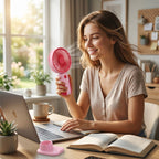 Mini Handheld Rechargeable USB Fan Portable & Detachable Stand - Detail View 7