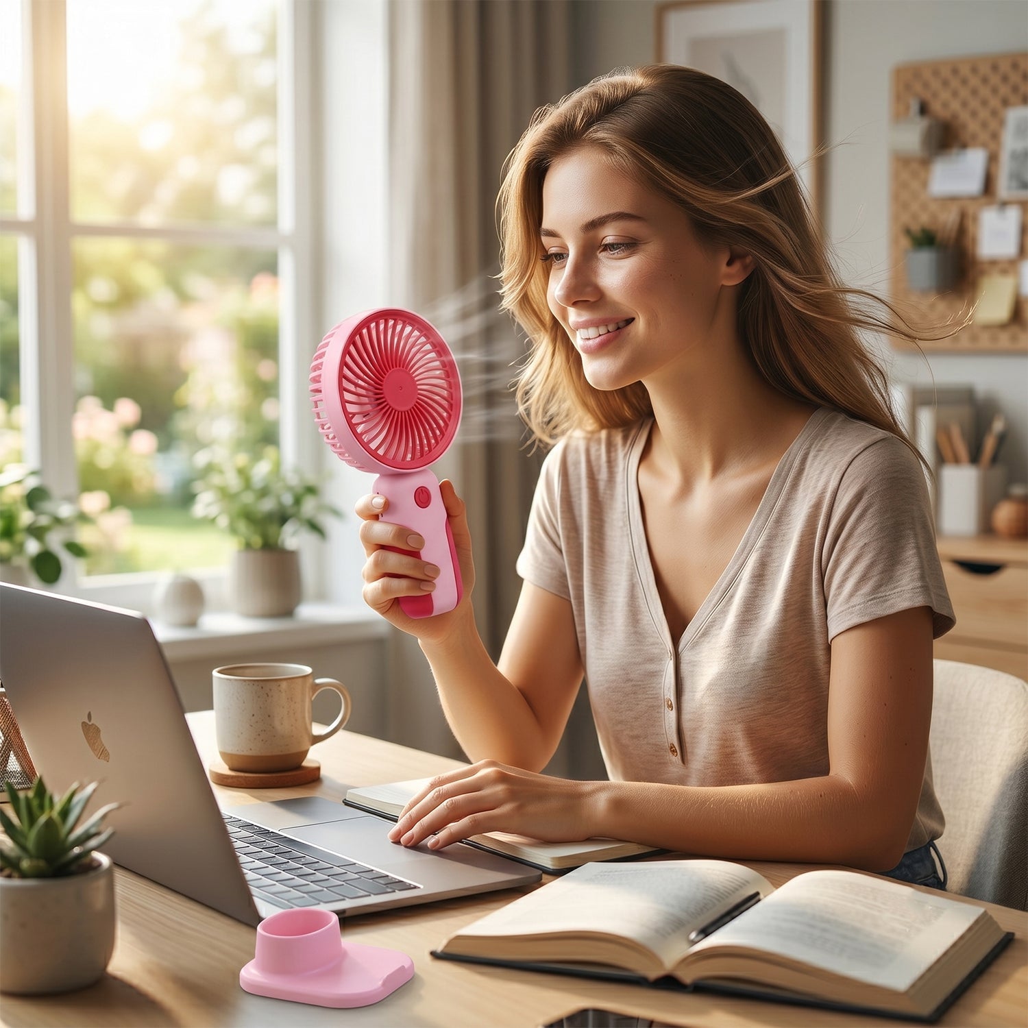 Mini Handheld Rechargeable USB Fan Portable & Detachable Stand - Detail View 7