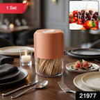 Toothpick Dispenser Hygienic One-at-a-Time Pop-Up Design - Side View