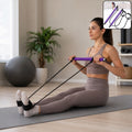 Pilates Bar with Resistance Bands Full-Body Home Workout Kit