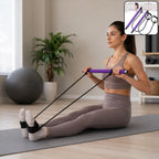 Pilates Bar with Resistance Bands Full-Body Home Workout Kit