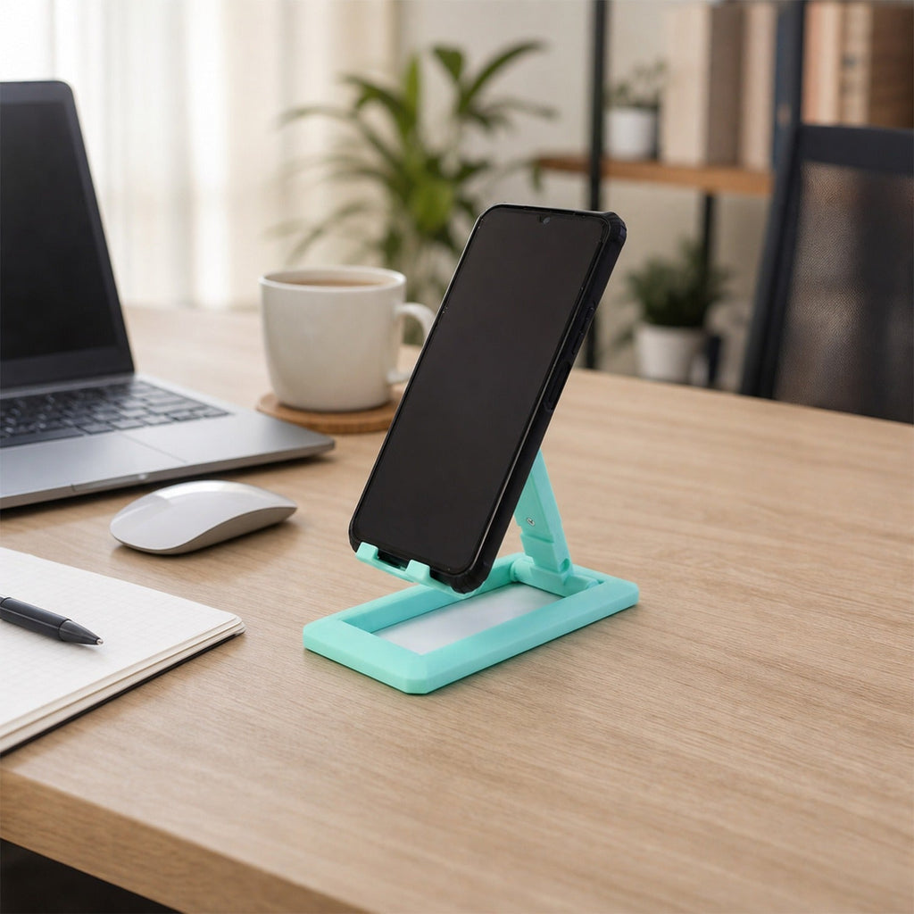 ALVENZA Foldable Mobile Phone Stand – Adjustable & Portable Desk Accessory