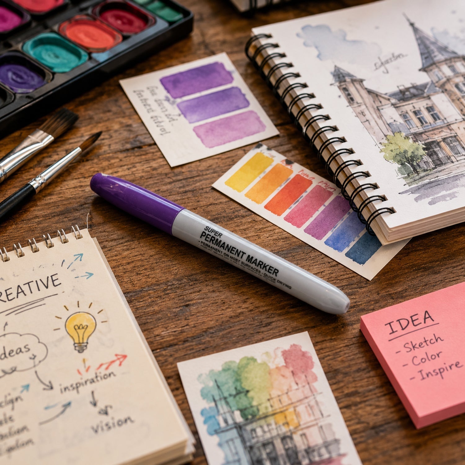 Permanent Marker Waterproof, Quick-Dry Multicolor Writing Pen