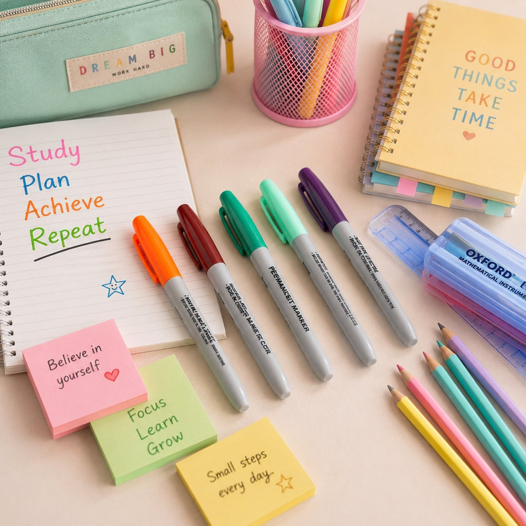 Permanent Marker Waterproof, Quick-Dry Multicolor Writing Pen - Back View