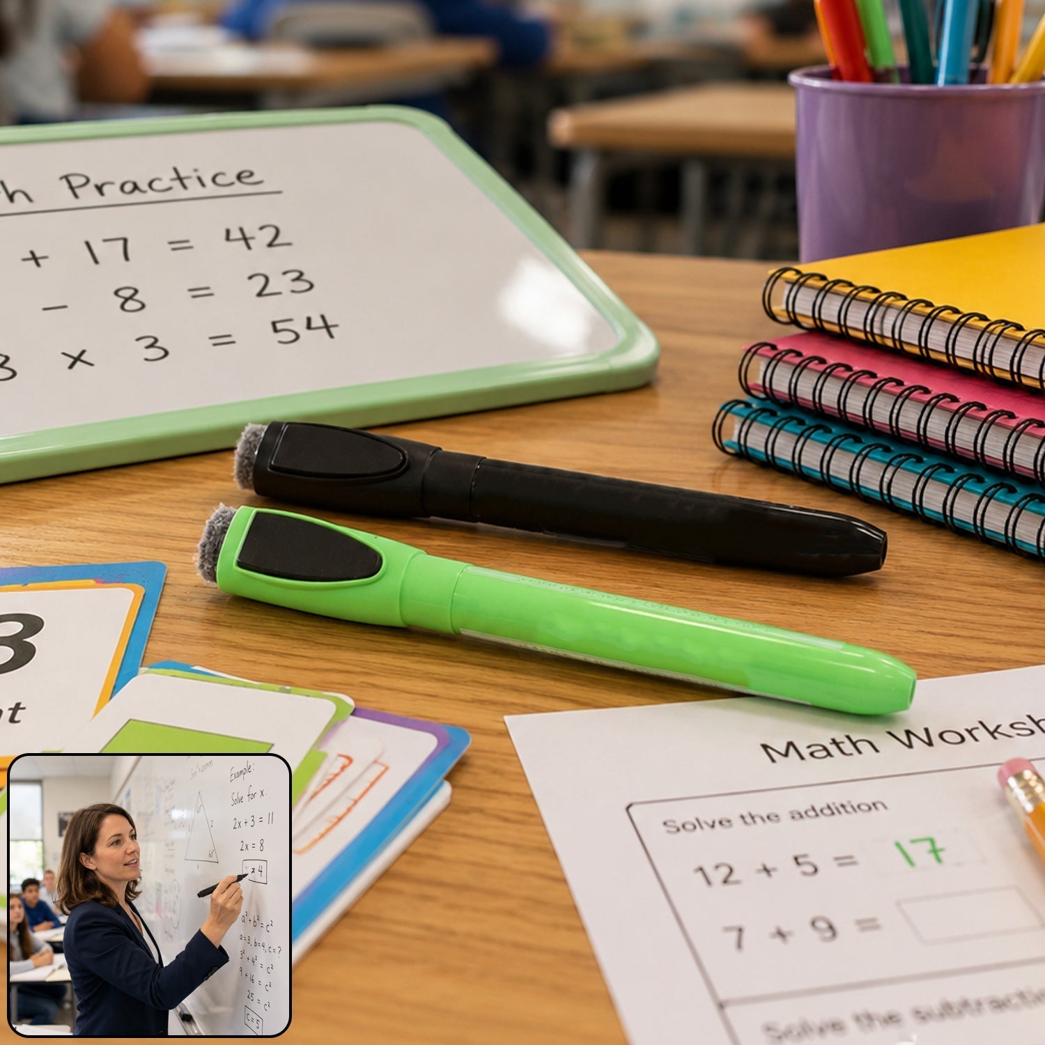 Dry Erase Marker Smooth, Low-Odour Writing for Office & School - Front View