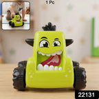 Cartoon Monster Push Back Car Toy for Kids - Eco-Friendly & Durable - Side View