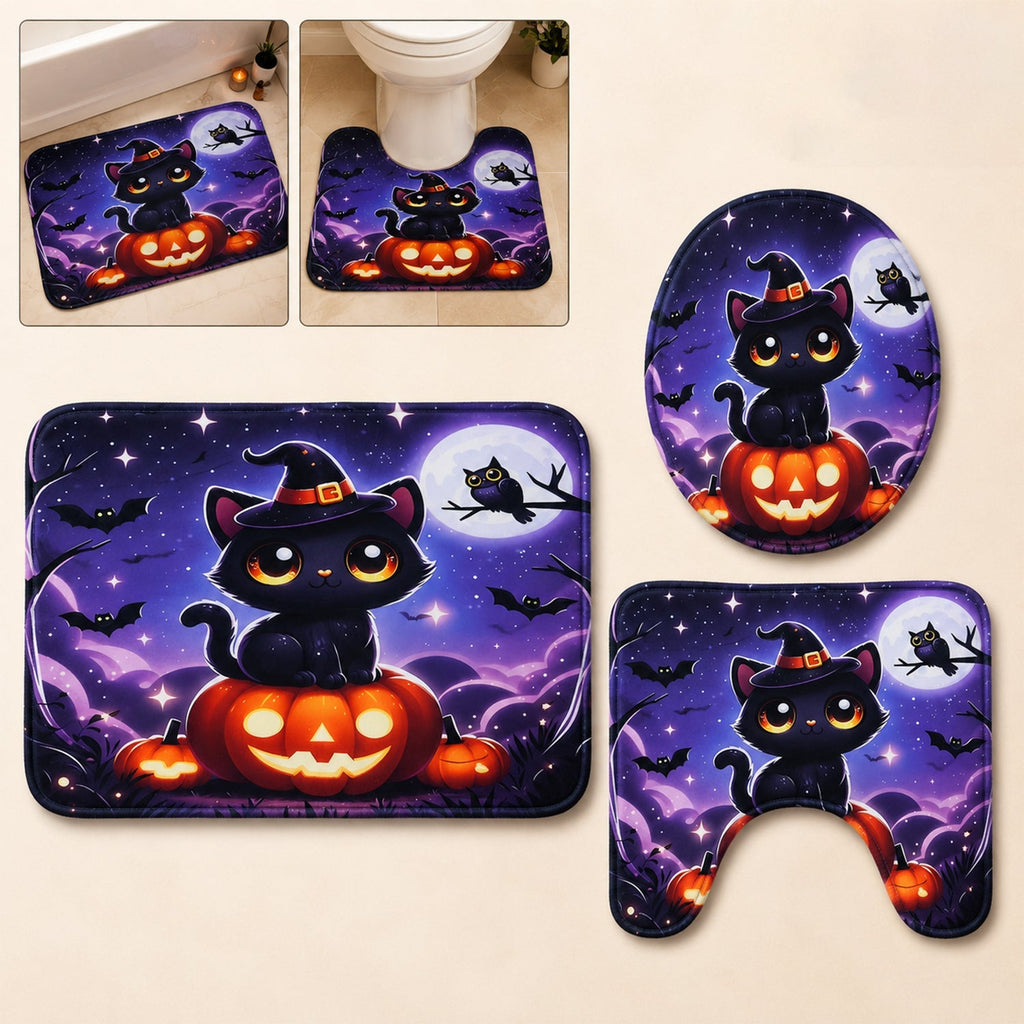 3 in 1 Bathroom Mat Set Absorbent & Anti-Slip for Safety and Comfort - Front View