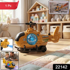 ALVENZA Military Spray Helicopter Toy – Lights, Music & Mist for Kids