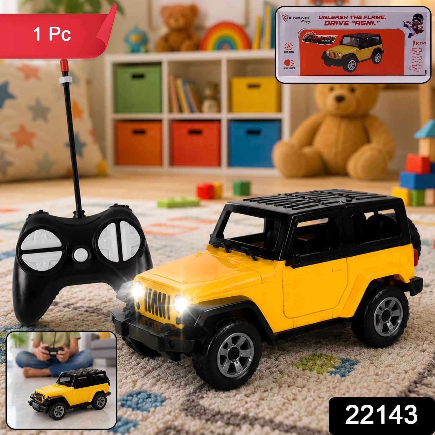 ALVENZA Remote Control 4x4 Off Road Jeep Toy Car – Rugged & Easy to Control
