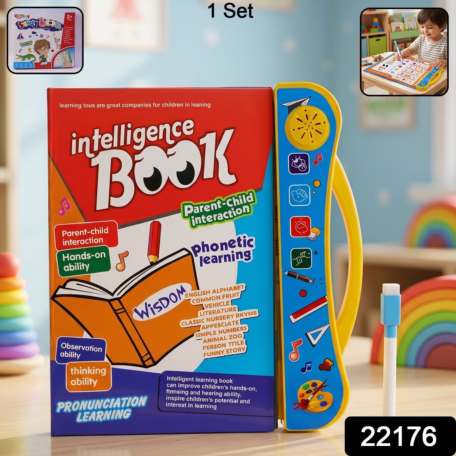 ALVENZA Kids Learning Sound Book, Interactive Phonics & Numbers Fun