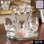 Crystal Swan Pair Showpiece – Elegant Decorative Gift for Love