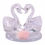 Crystal Swan Pair Showpiece – Elegant Decorative Gift for Love