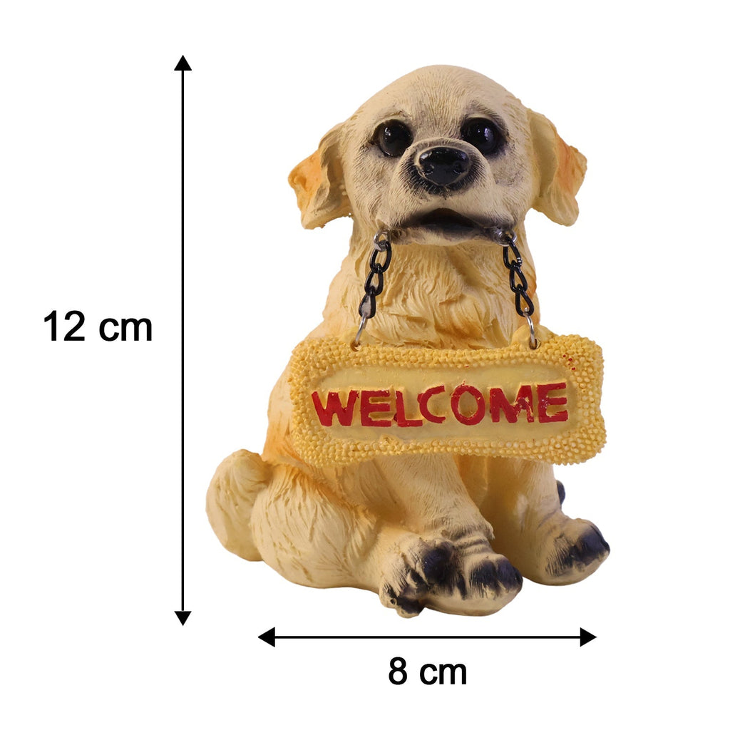 Dog Welcome Figurine Charmingly Hand-Painted Home Decor - Detail View 6