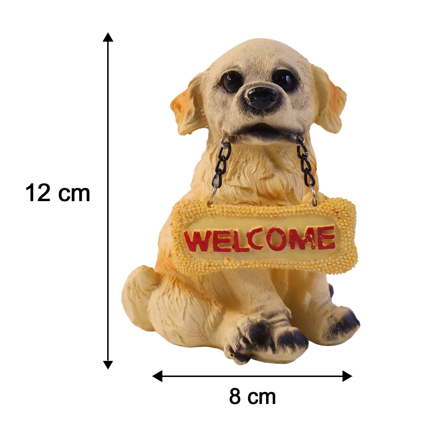Dog Welcome Figurine Charmingly Hand-Painted Home Decor - Detail View 6