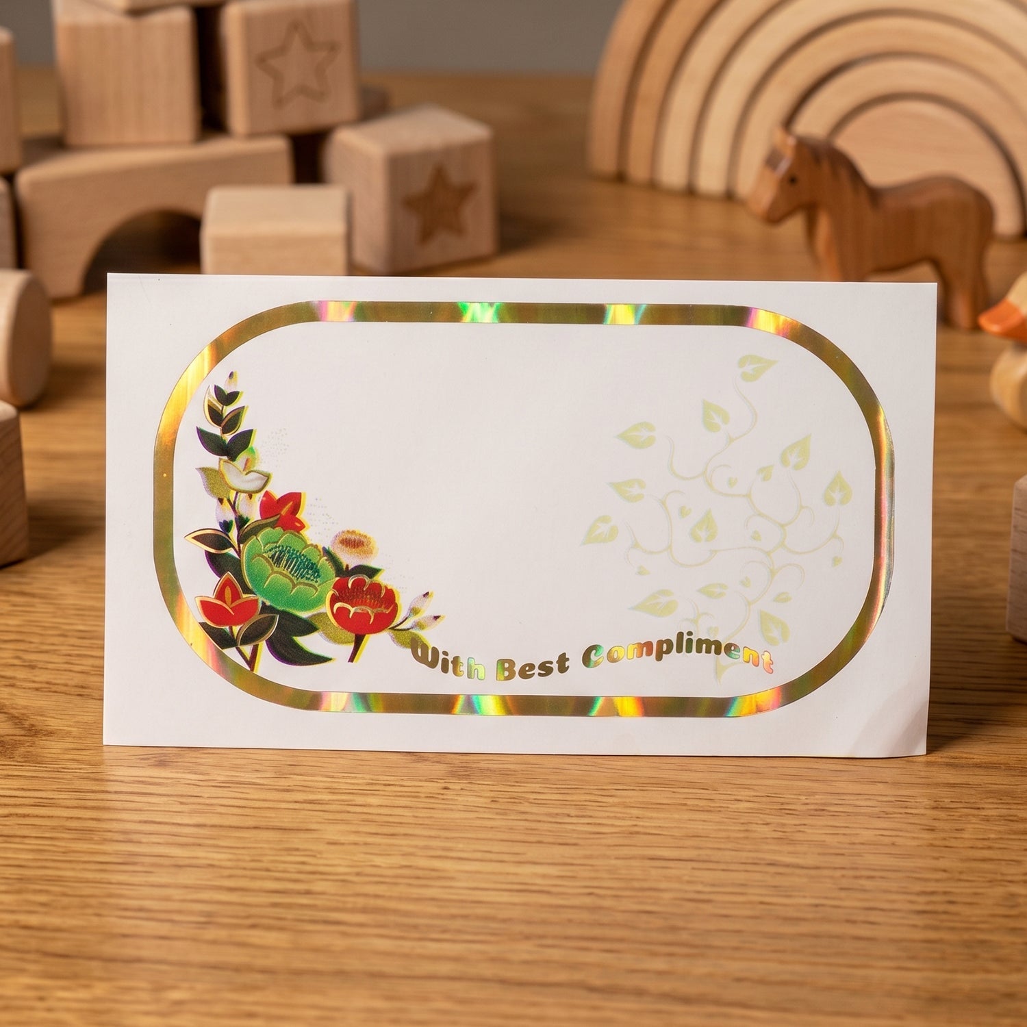 Gift Tag Stickers Elegant Floral Gold Foil Labels for Gifting - Back View