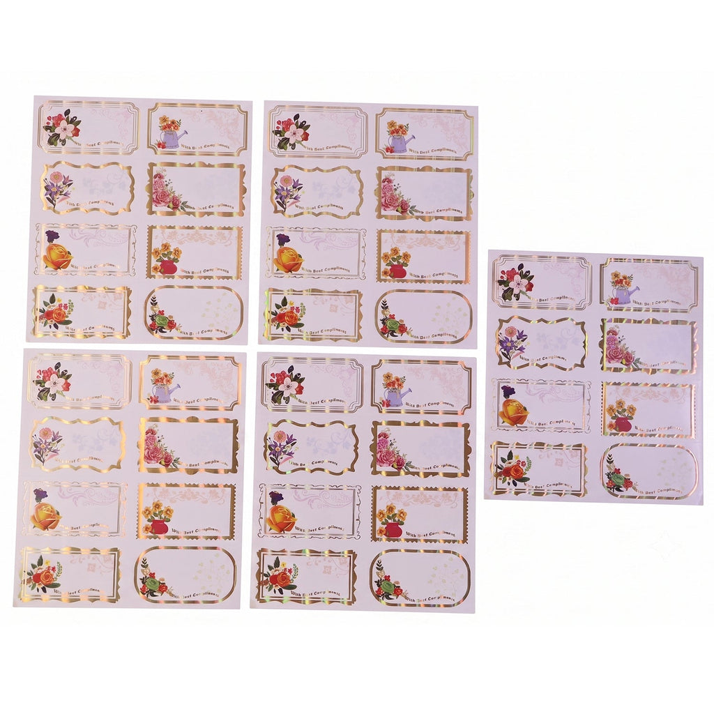 Gift Tag Stickers Elegant Floral Gold Foil Labels for Gifting - Detail View 5
