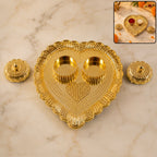Heart Shaped Kumkum Holder Elegant Puja Decor for Daily & Festive Rituals