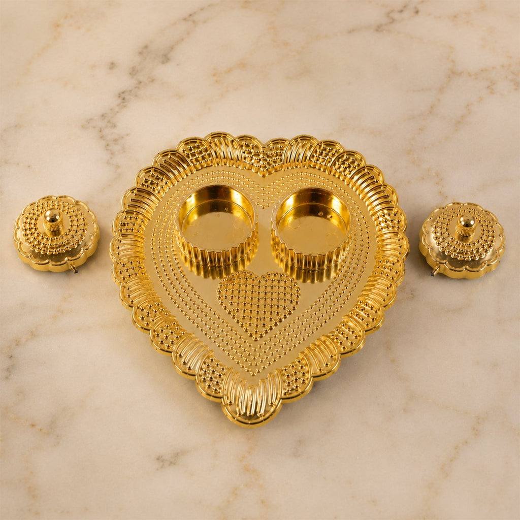 Heart Shaped Kumkum Holder Elegant Puja Decor for Daily & Festive Rituals - Detail View 7