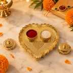 Heart Shaped Kumkum Holder Elegant Puja Decor for Daily & Festive Rituals - Detail View 8